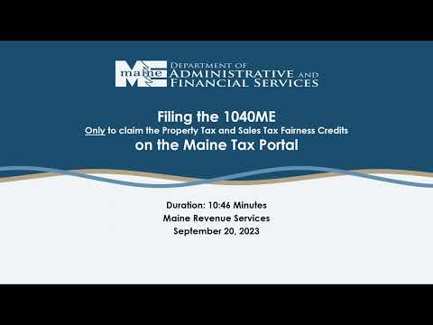 1040ME:Filing a Maine Income tax return only to claim the Property Tax and Sales Tax Fairness Credit