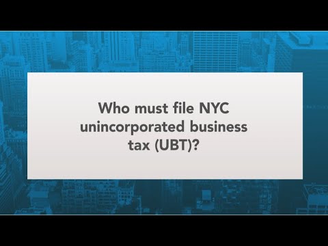 Who Must File NYC Unincorporated Business Tax? | NYC Tax Planning | Anil Melwani